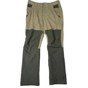 Nomad Hunting Fishing Outdoor KRP Mens Pants Large Beige w/Green Panel Accents